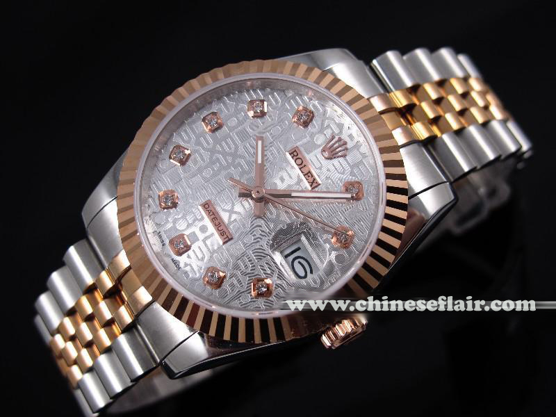 Copy Rolex Computer Face 2-Tone Datejust Mens Watch
